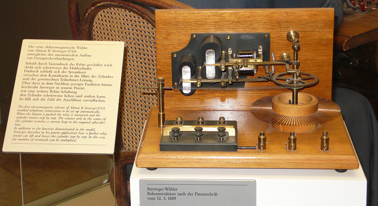 First electromagnetic selector of Almon B Strowger